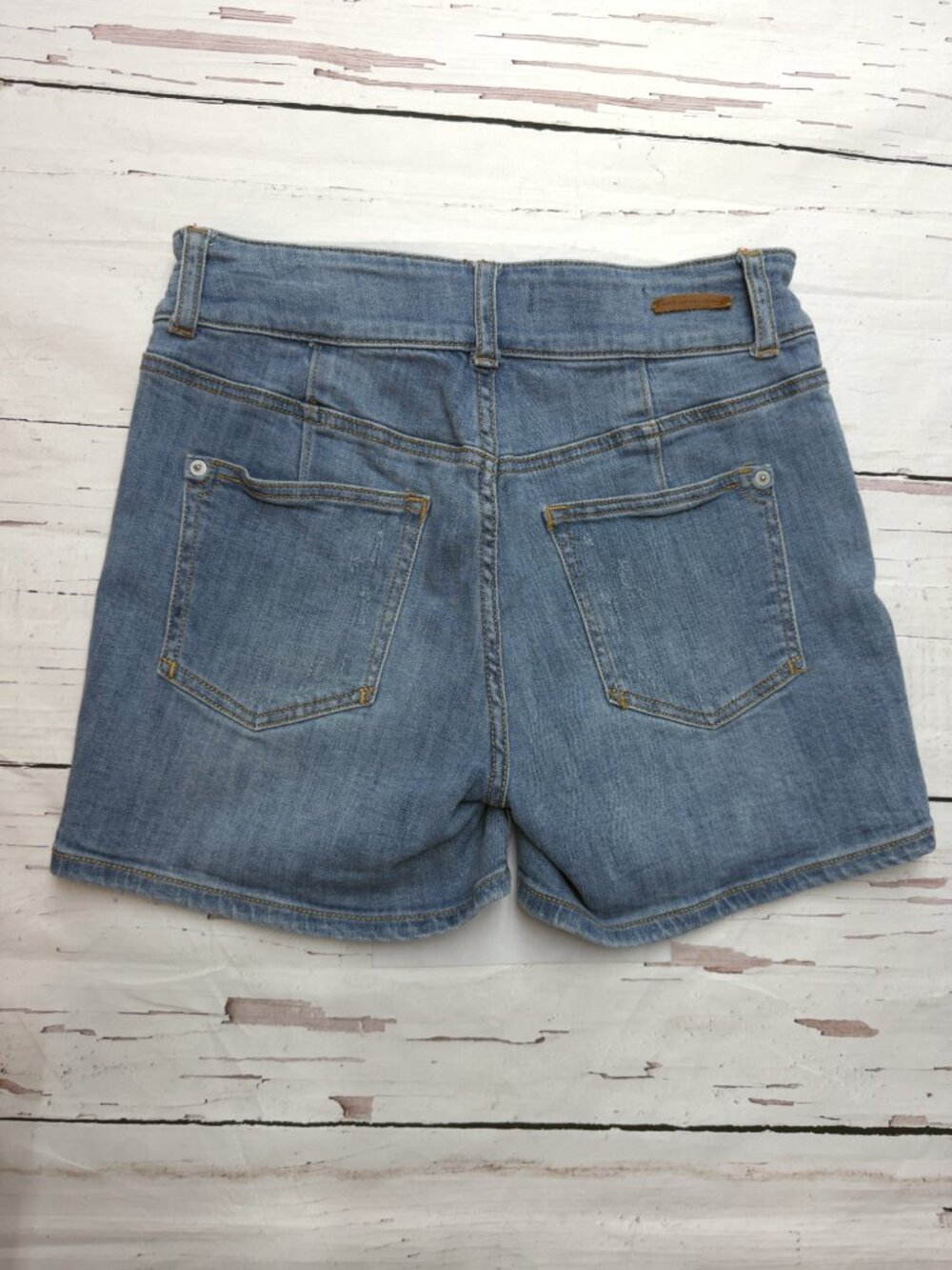 Anthropologie Pilcro Denim Shorts High Rise Seam Blue 28 Coastal Boho - Picture 3 of 8